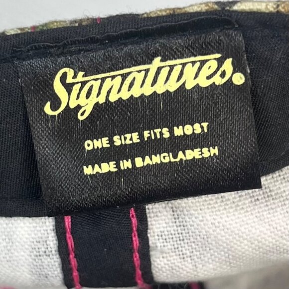 Signatures Camo Baseball Cap Womens Adjustable Strap Back Green Pink Hunting - Picture 7 of 7